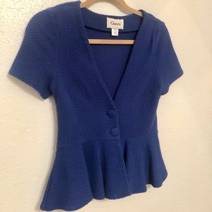 Ganni Short Sleeved Peplum Cardigan